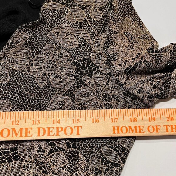 MSK‎ Gold Floral Blouse Long Sleeves Embellished Size XL V-Neck Made in USA- NWT - Picture 7 of 8